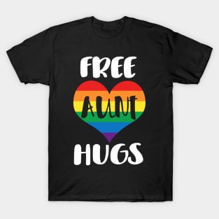 Free Aunt Hugs - White Text T-Shirt